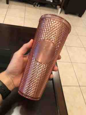 *NEW* Starbucks Venti Tumbler Summer 2019 IRIDESCENT JEWELED 24oz Rose Gold Pink - Sold on eBay May, 9th 2019 for $39.94