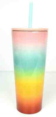 Starbucks Stainless Steel Rainbow Tumbler and Straw 24 oz Venti Cold Drink Cup - Sold on eBay May, 9th 2019 for $39.99