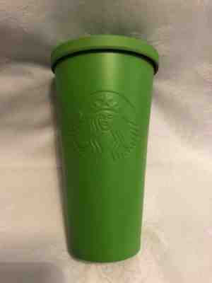 STARBUCKS Kelly Green Matte Stainless Steel Tumbler Cold Cup 16 fl oz w/ Lid G56 - Sold on eBay May, 9th 2019 for $17.00