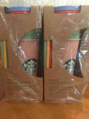 Starbucks Color Changing Cups. Limited Edition . 2 Packs Of Cups - Sold on eBay May, 9th 2019 for $100.00