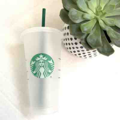 Starbucks Frosted 24oz Venti Clear Cup Tumbler Reusable Hard Plastic - Sold on eBay May, 9th 2019 for $16.00
