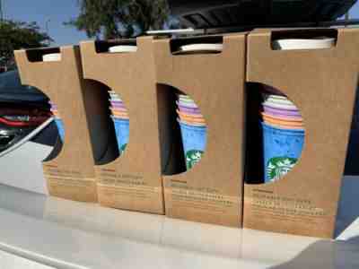 Starbucks Summer Collection 2019 Reusable Hot Cups Brand New Color 6 pack - Sold on eBay May, 9th 2019 for $22.00