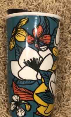 Starbucks Ceramic Poppy Flower Travel Cup Mug 12oz Blue 2019 - Sold on eBay May, 9th 2019 for $27.99