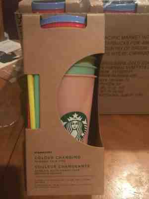 STARBUCKS COLOR CHANGING CUPS. New Limited Edition Reusable Cups. - Sold on eBay May, 9th 2019 for $50.00