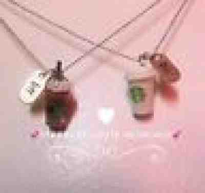 starbucks frappuccino cup & Coffee Cup BestFriends Necklaces  - Sold on eBay May, 9th 2019 for $12.00