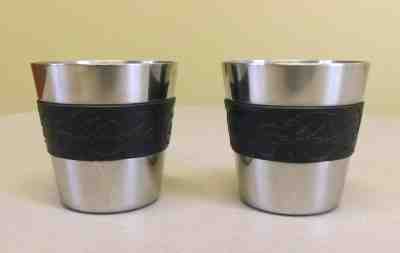 STARBUCKS Coffee STAINLESS STEEL 2" Espresso SHOT GLASS - Set of 2 - Sold on eBay May, 9th 2019 for $18.50