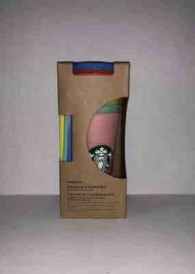 New Starbucks Color Changing Reusable Cold Cup Tumblers 24oz Venti Set Of 5 Cups - Sold on eBay May, 9th 2019 for $64.99