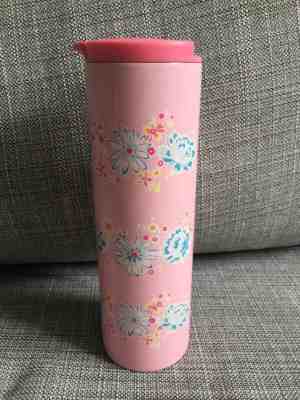 STARBUCKS x VERA BRADLEY Pink Floral Printed Stainless Steel Travel Tumbler - Sold on eBay May, 9th 2019 for $35.99