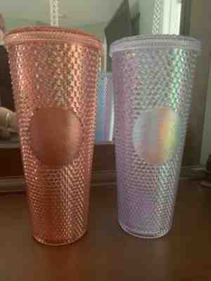  NEW Starbucks Rose Gold and  2018 Iridescent Glitter Traveler Tumbler Cup New - Sold on eBay May, 9th 2019 for $100.00