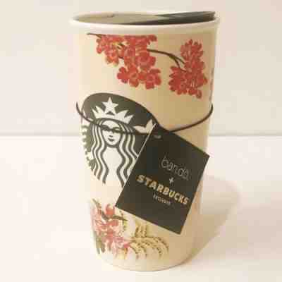 New Starbucks Ban.do 2018 Floral Ceramic Holiday Double Walled Traveller 12 OZ - Sold on eBay May, 9th 2019 for $44.98