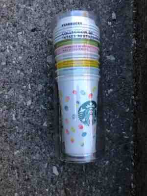 NEW 2019 Starbucks Reusable Spring Cups Easter Travel Lids Set Pastel 6 Cups - Sold on eBay May, 9th 2019 for $23.54