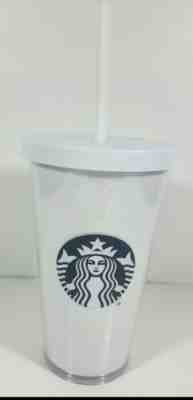 New Starbucks White Glitter 16oz Grande Tumbler Cold Cup 2017 Holiday Limited Ed - Sold on eBay May, 9th 2019 for $25.00