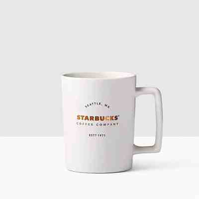 NEW Starbucks Mug White with Gold Lettering, Vintage Design - Sold on eBay May, 9th 2019 for $12.00