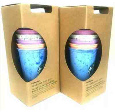 Starbucks Reusable Hot Cups 6 Cup w/ Lids, Marble Design, In Hand, Ready To Ship - Sold on eBay May, 9th 2019 for $24.99