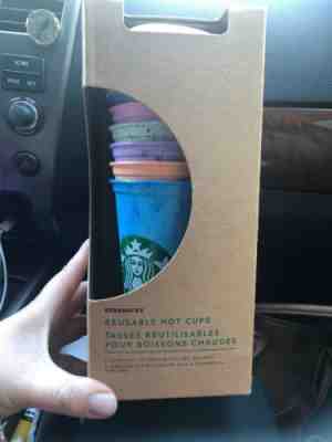 Starbucks Reusable Hot Cups 6 Cups 16 Oz Cups With Lids BPA Free - Sold on eBay May, 9th 2019 for $31.00