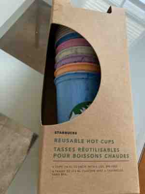 Starbucks Reusable Hot Cup Collection Pack Of 6 W/Lids 16 oz Summer 2019 color - Sold on eBay May, 9th 2019 for $34.55