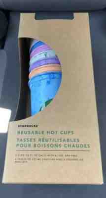 Starbucks Reusable Hot Cups 6 Cup w/ Lids, Marble Design, In Hand, Ready To Ship - Sold on eBay May, 9th 2019 for $24.50