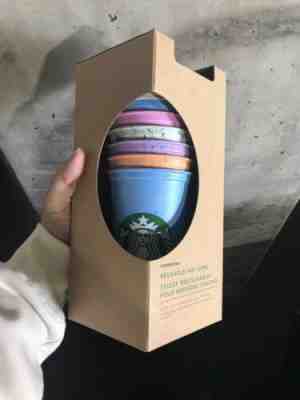NEW Starbucks 2019 Multi Color HOT Cups 6 Cups With 6 Lids Reusable RARE - Sold on eBay May, 9th 2019 for $24.90