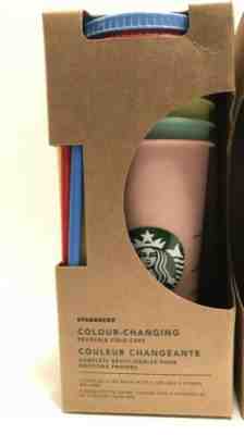 Starbucks Color Changing Reusable Cold Cup Collection Pack of 5 Lids Straws 24oz - Sold on eBay May, 9th 2019 for $59.99