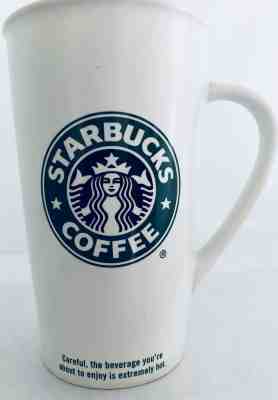 Starbucks Coffee Mug Cup Tall White Mermaid Logo And Barista Check Boxes 16 Oz - Sold on eBay May, 9th 2019 for $12.99