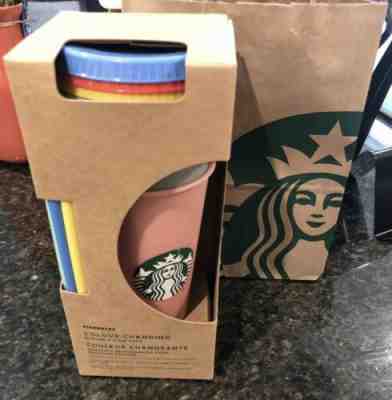 2019 Starbucks Rainbow Color Change Reusable Hot and Cold Tumbler Cup Set - Sold on eBay May, 9th 2019 for $80.00