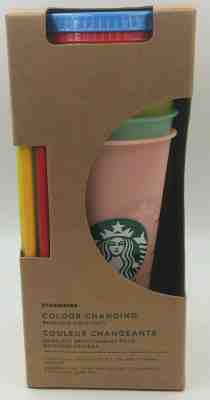 Starbucks Color Changing Reusable Cold Cups, Straws, Lids 24 oz Box of 5 New - Sold on eBay May, 9th 2019 for $61.50