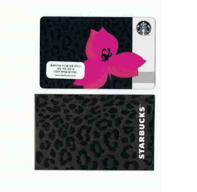Starbucks Card Korea Pink Flower Leopard Limited Edition Card Coffee sleeve (2) - Sold on eBay May, 9th 2019 for $3.00