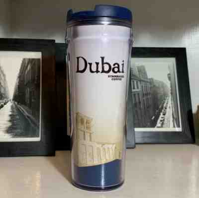 STARBUCKS 2004  Dubai City Coffee Travel Mug Thermos Tumbler Cup Lid 12oz