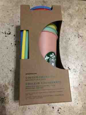 Starbucks Color Changing Reusable Cold Cup Tumblers NEW 5 Pack Lids Straws 2019 - Sold on eBay May, 9th 2019 for $65.00