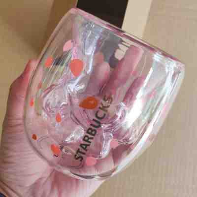 US China 2019 Starbucks Sakura 6oz Pink Cat Paw New Double Wall Water Glass Mug - Sold on eBay May, 9th 2019 for $47.99