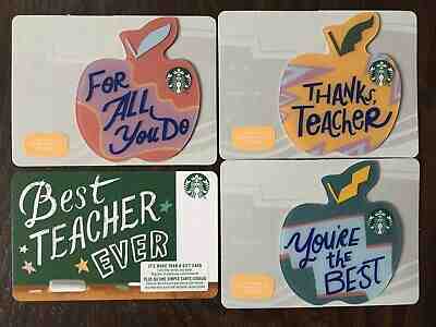 Canada Series Starbucks "MINI APPLE SET 2019" 4 Gift Cards - New No Value - Sold on eBay May, 9th 2019 for $3.40