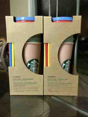 Starbucks Color Changing Reusable Cold Cups RARE 5 Cup Full Set - Sold on eBay May, 9th 2019 for $60.00