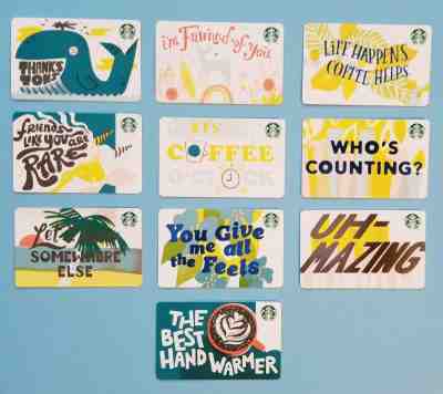 Starbucks Card 2019 Recyclable Gift Cards Diamond ? Print Mark Lot Of 10 RARE - Sold on eBay May, 9th 2019 for $14.95