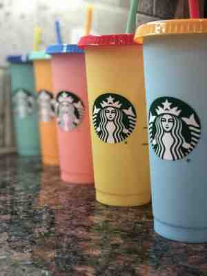?NEW STARBUCKS 2019 COLOR CHANGING REUSABLE CUPS SET OF 5 With STRAWS LIMITED? - Sold on eBay May, 9th 2019 for $66.00