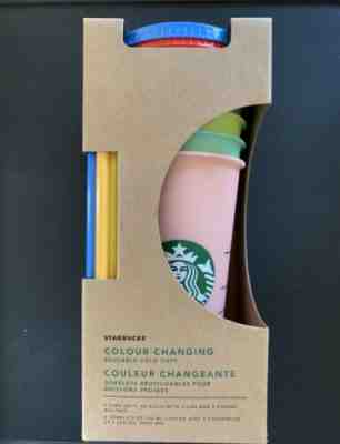 Starbucks Color Changing Reusable Cld Cup Collection Pack of 5 Lids Straws 24oz! - Sold on eBay May, 9th 2019 for $65.00