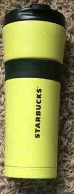 Starbucks Coffee Yellow Stainless Steel Mug Tumbler - Rubber Grip, 16 Oz - Sold on eBay May, 8th 2019 for $34.99