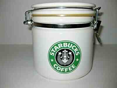 Starbucks Coffee Tea Canister BEEHOUSE JAPAN White with Green Mermaid Siren Logo - Sold on eBay May, 8th 2019 for $15.99