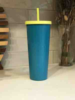 STARBUCKS Teal-Citrus Lid Stainless Cold Cup 2017 24oz Venti Teal Color Changing - Sold on eBay May, 8th 2019 for $15.00