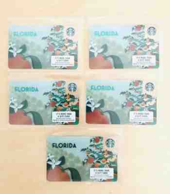 5 NEW RARE Starbucks 2019 Card Florida Orange Grove - Sold on eBay May, 8th 2019 for $19.99