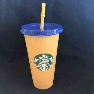 Starbucks 2019 Reusable Changing Colour Cup Apricot tangerine Colour - Sold on eBay May, 8th 2019 for $20.00