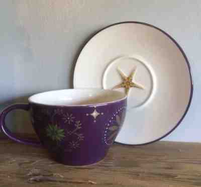 Starbucks Holiday Collection Dark Purple Gold Star Mug Cup Saucer Set 2006 - Sold on eBay May, 8th 2019 for $10.00