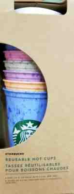 NEW Starbucks Summer 2019 Reusable hot Cup Collection Set of (6) Cups 16oz - Sold on eBay May, 8th 2019 for $24.95
