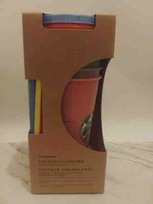 Starbucks Color Changing Reusable Cold Cups (5 Cups/ 5 Lids/ 5 Straws) 24oz NEW! - Sold on eBay May, 8th 2019 for $105.00