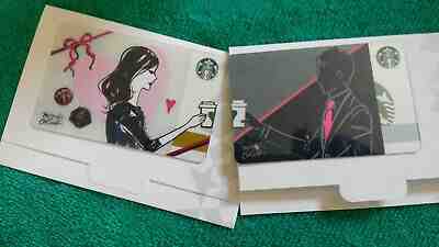 STARBUCKS Japan 2019 Valentine Day Two (2) Gift Card Set w/2 Sleeves US Seller - Sold on eBay May, 8th 2019 for $9.88
