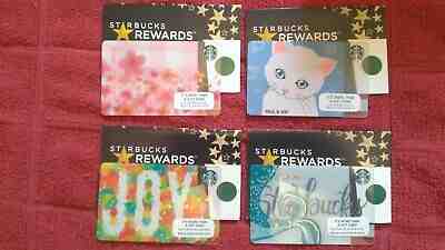 STARBUCKS Singapore 4-Gift Card Lot Paul & Joe Sakura Joy & Mermaid Tail US Sell - Sold on eBay May, 8th 2019 for $8.44