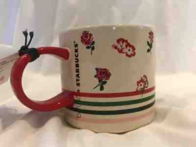 NWT Starbucks ban.do Limited Edition 12 Oz Handle Mug Floral & Stripes - Sold on eBay May, 8th 2019 for $20.00