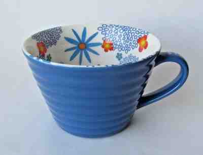 2007 Starbucks Blue White Ribbed Floral Tea Coffee MUG Cup 12 oz Collectable - Sold on eBay May, 12th 2019 for $6.47