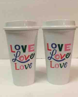 Starbucks Love Love Love Reusable Cups Grande Set Valentine’s 2018 NEW - Sold on eBay May, 12th 2019 for $29.99
