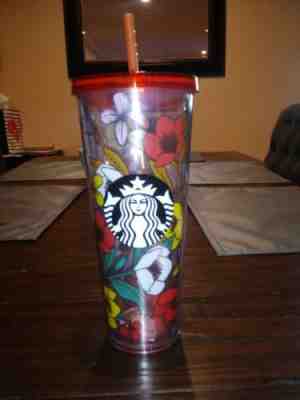 STARBUCKS  SPRING FLOWERS VENTI COLD CUP TUMBLER  24 Oz SPRING 2019 - Sold on eBay May, 12th 2019 for $15.50