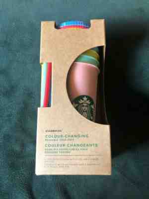 STARBUCKS Color Changing Cold Cups (5) 24 Oz Venti Lids Straws NEW Same Day Ship - Sold on eBay May, 12th 2019 for $57.00